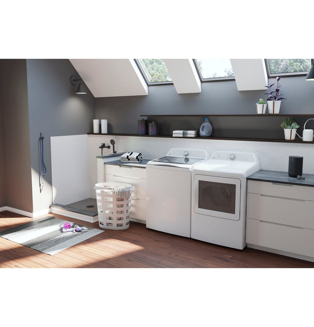 GE Profile 7.4 cu. ft. Electric Dryer, White, Sensor Dry, Quick Dry, Wrinkle Care (PTD60EBSRWS)