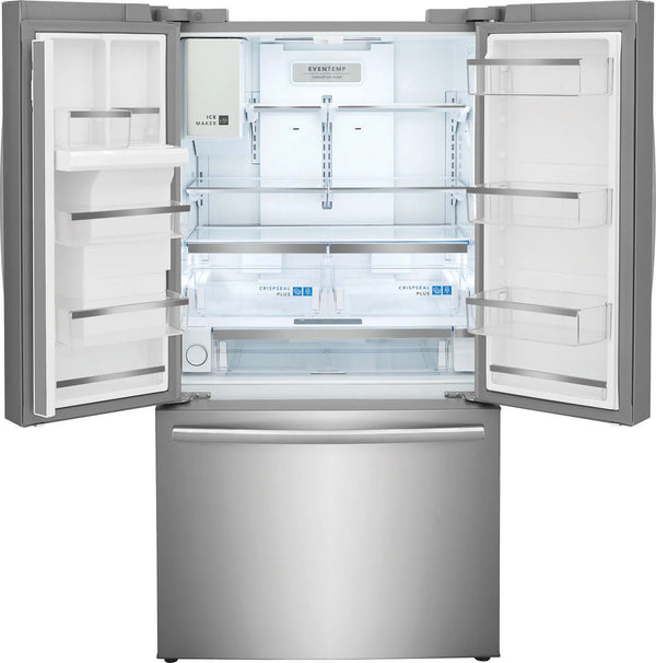 Frigidaire 22.6 cu ft French Door Refrigerator, Stainless, Ice Maker, Adjustable Shelves (GRFC2353AF) - Appliance Saver Store