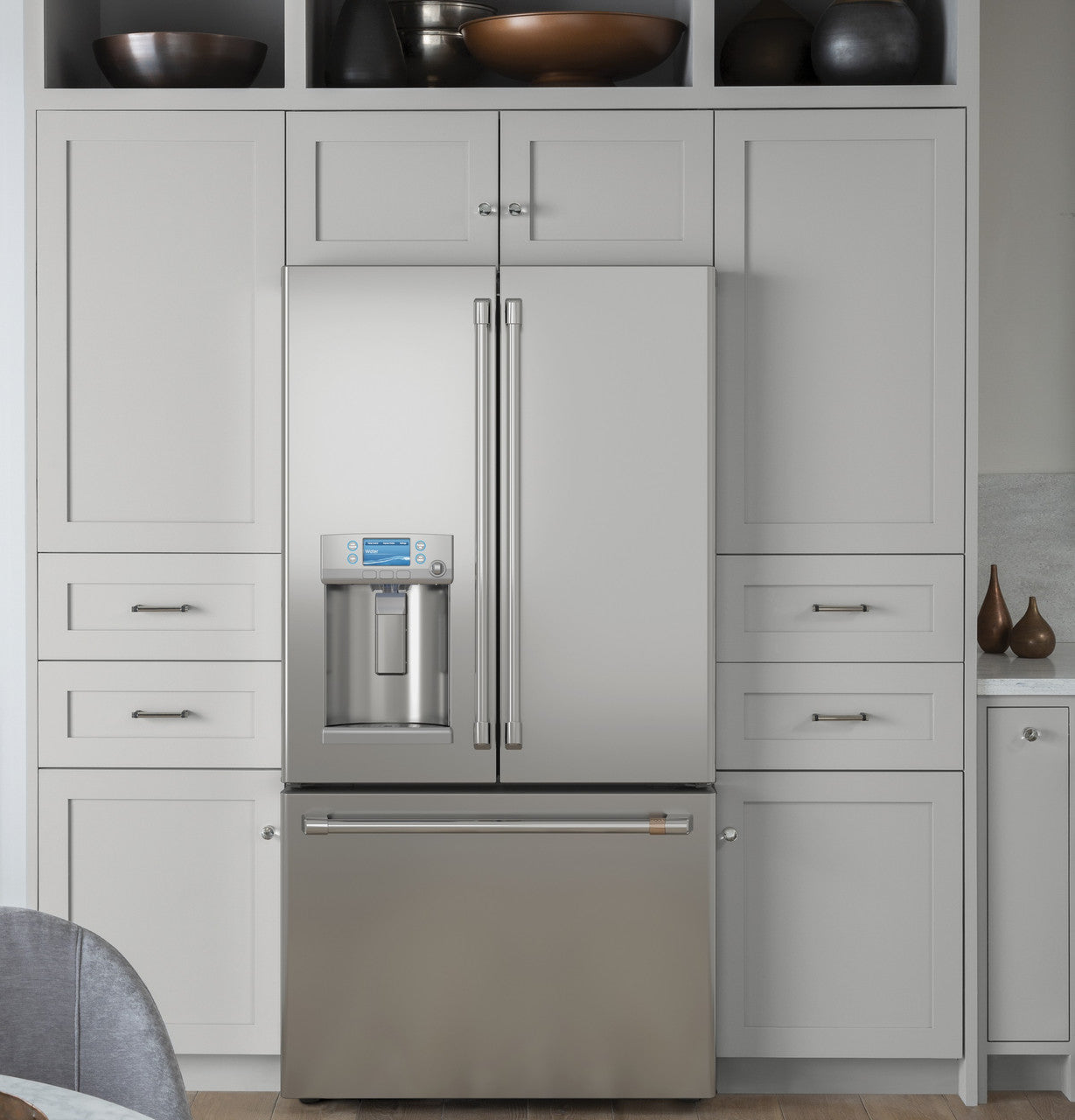 GE Café 22.1 cu. ft. French Door Refrigerator, Stainless, External Dispenser + WiFi (CYE22TP2MS1)