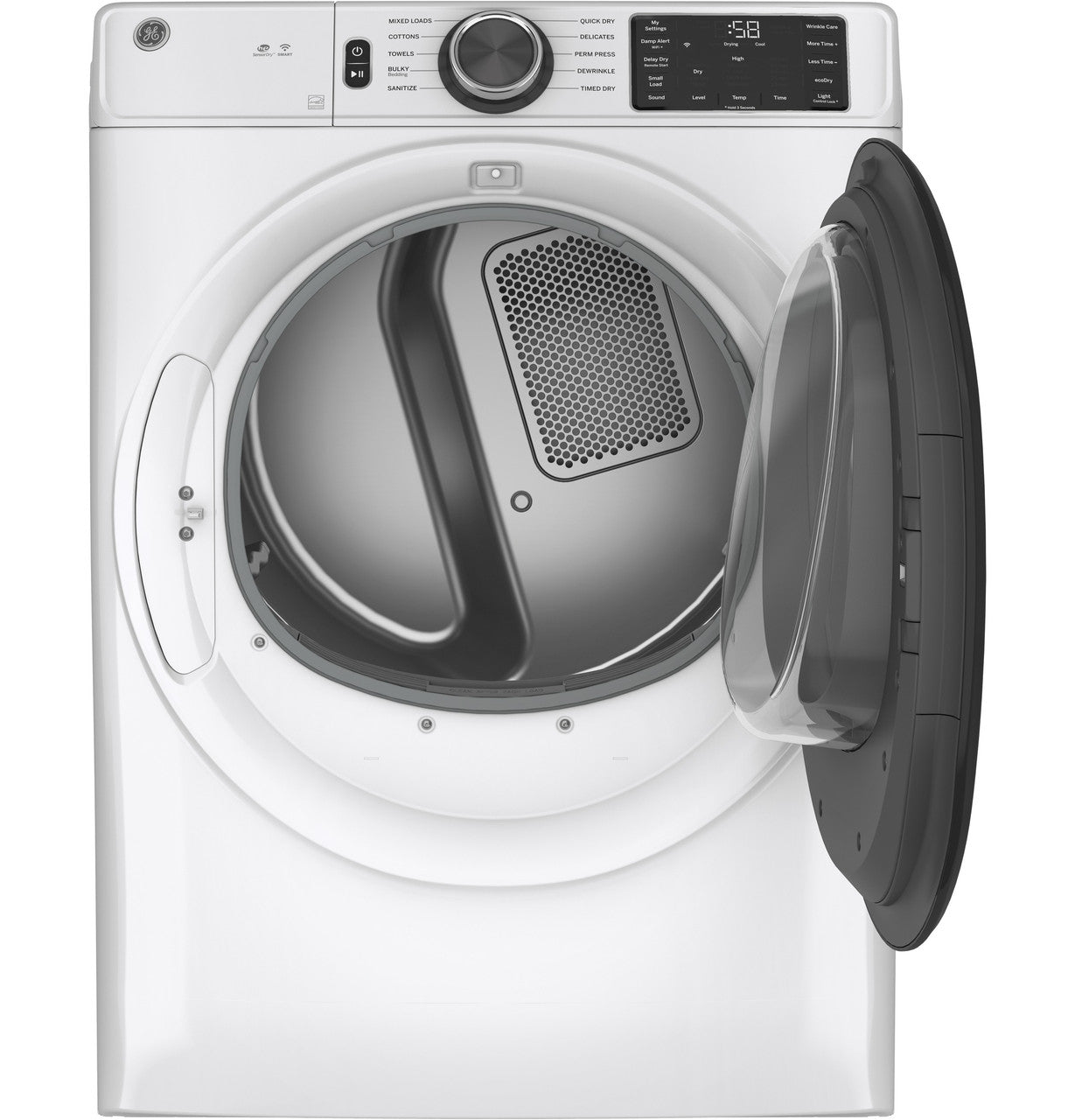 GE 7.8 cu ft Gas Dryer, White, Sensor Dry + Wrinkle Care (GFD55GSSNWW)