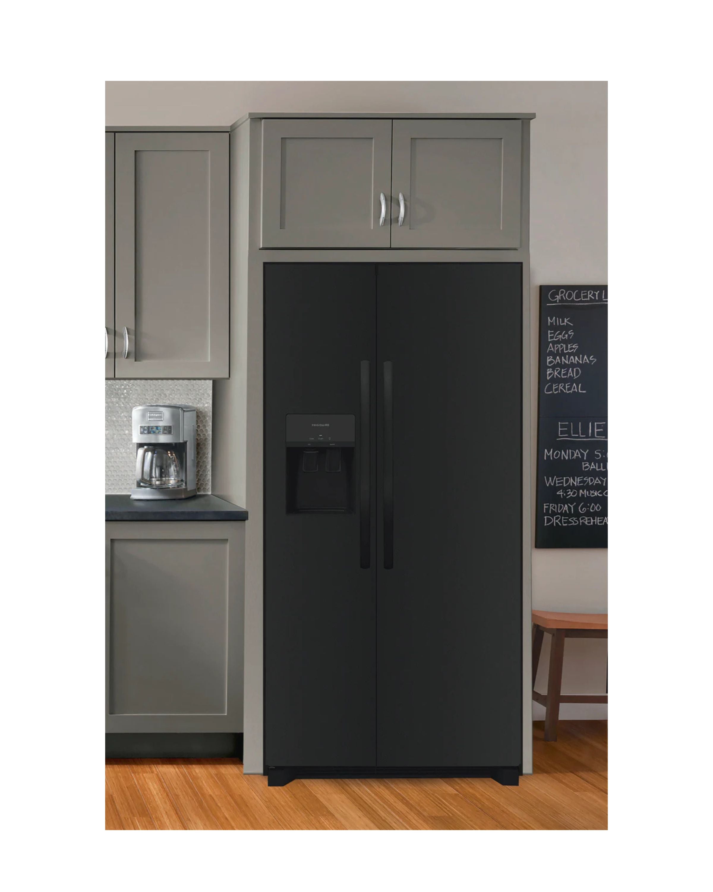 Frigidaire 25.6 cu ft Side - by - Side Refrigerator, Black, External Water/Ice Dispenser (FRSS2623AB) - Appliance Saver Store