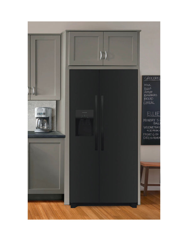 Frigidaire 25.6 cu ft Side - by - Side Refrigerator, Black, External Water/Ice Dispenser (FRSS2623AB) - Appliance Saver Store