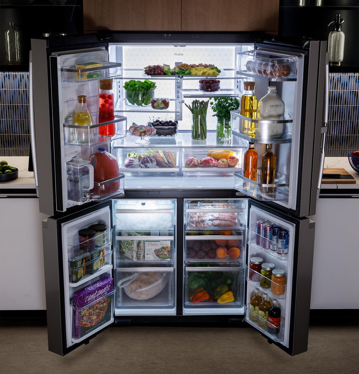 GE Profile 28.4 cu. ft. French Door Refrigerator, Stainless, Adjustable Shelves + LED Lighting (PAD28BYTFS)