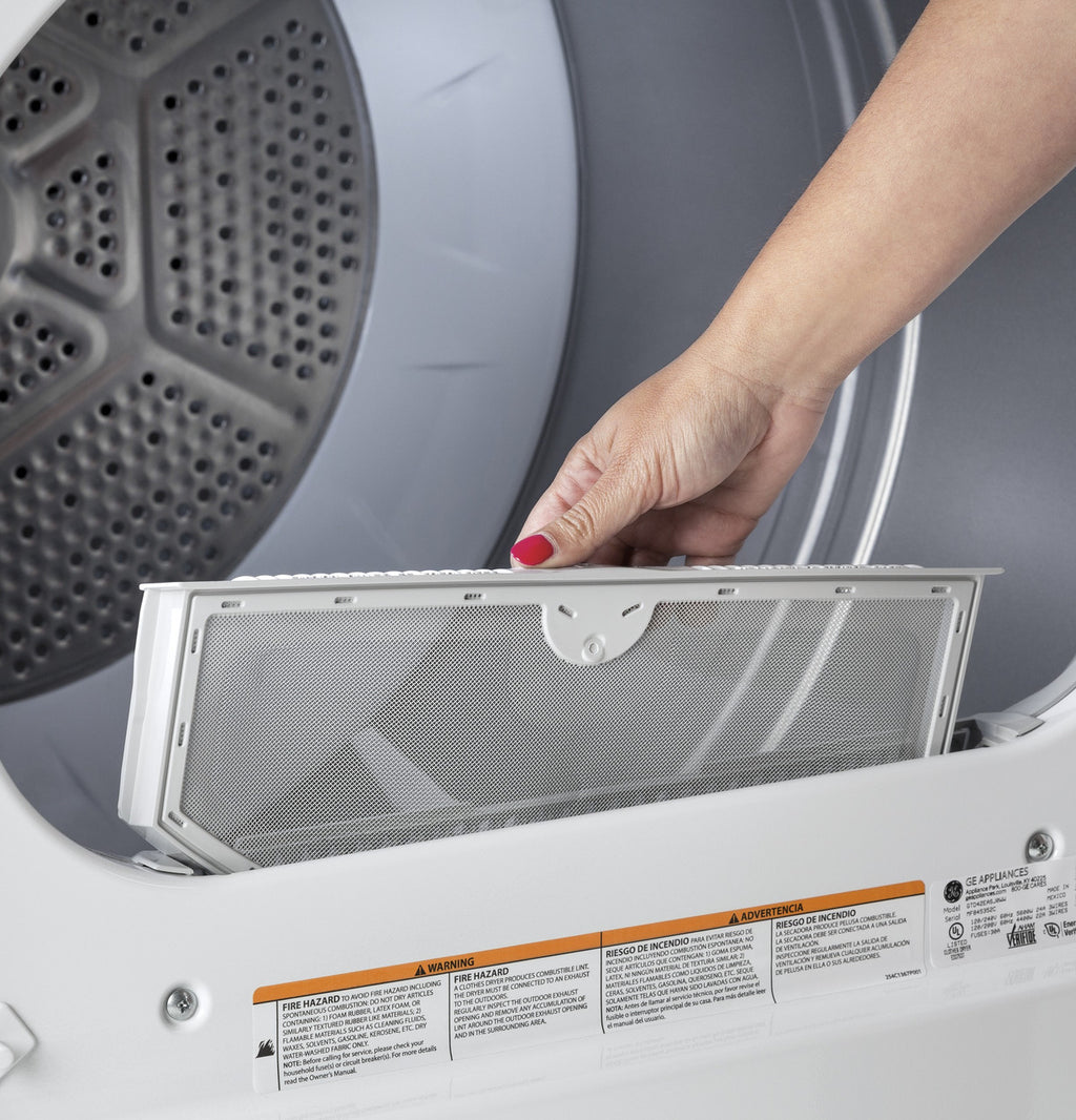 GE GTX33EASKWW Electric Dryer, 6.2 cu. ft., Auto Dry & Wrinkle Care (GTX33EASKWW)