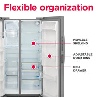 Frigidaire 26 cu ft Side - by - Side Refrigerator, Stainless, External Water/Ice Dispenser (GRSN2620AF) - Appliance Saver Store