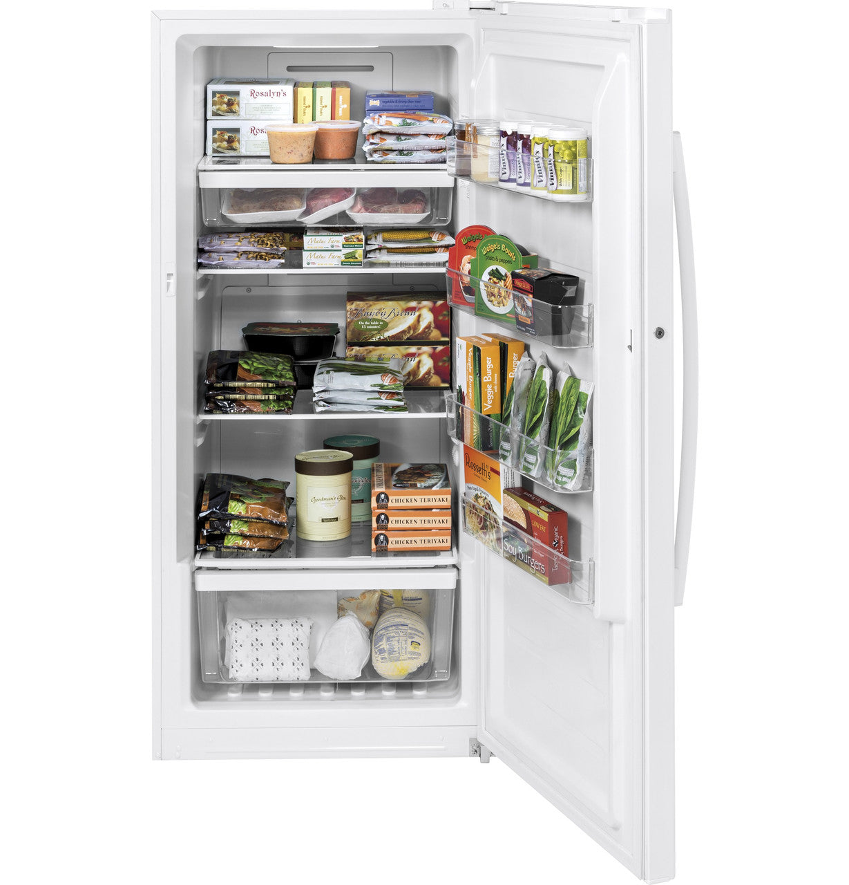 GE Upright Freezer, 14.1 cu. ft., Frost-Free, LED, Lock & Key (FUF14DLRWW)