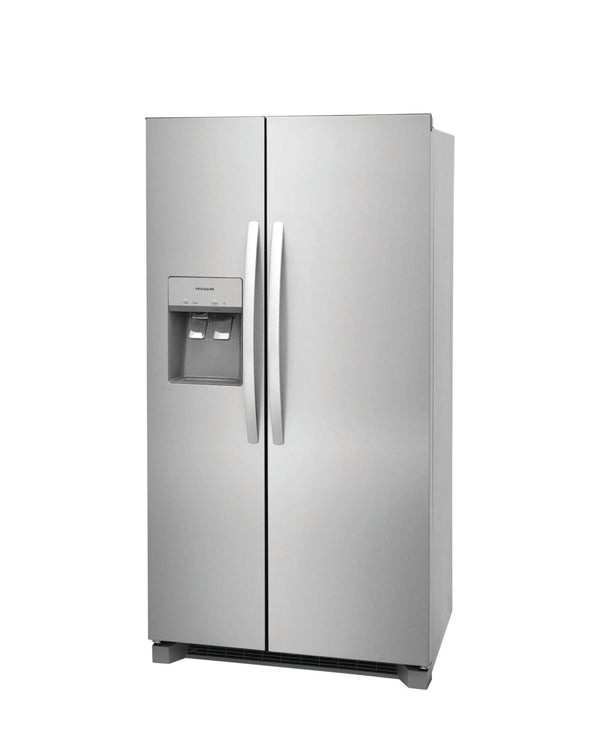 Frigidaire 22.3 cu ft Side - by - Side Refrigerator, Stainless, External Water/Ice Dispenser (FRSC2333AS) - Appliance Saver Store