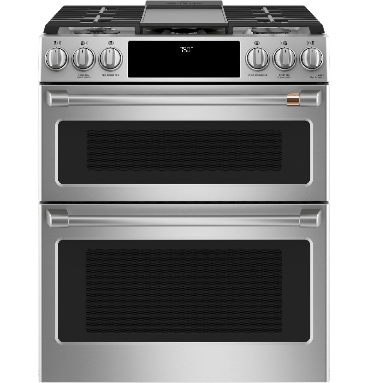 GE Café 30" Dual Fuel Range, Stainless, Double Oven + Convection (CGS750P2MS1)