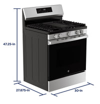 GE 30″ Gas Range, Stainless, Full Oven + Multi-Burners (GGF600AVSS)