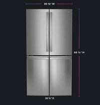 GE Profile 28.4 cu. ft. French Door Refrigerator, Stainless, Adjustable Shelves + LED Lighting (PAD28BYTFS)