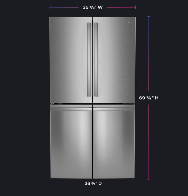 GE Profile 28.4 cu. ft. French Door Refrigerator, Stainless, Adjustable Shelves + LED Lighting (PAD28BYTFS)