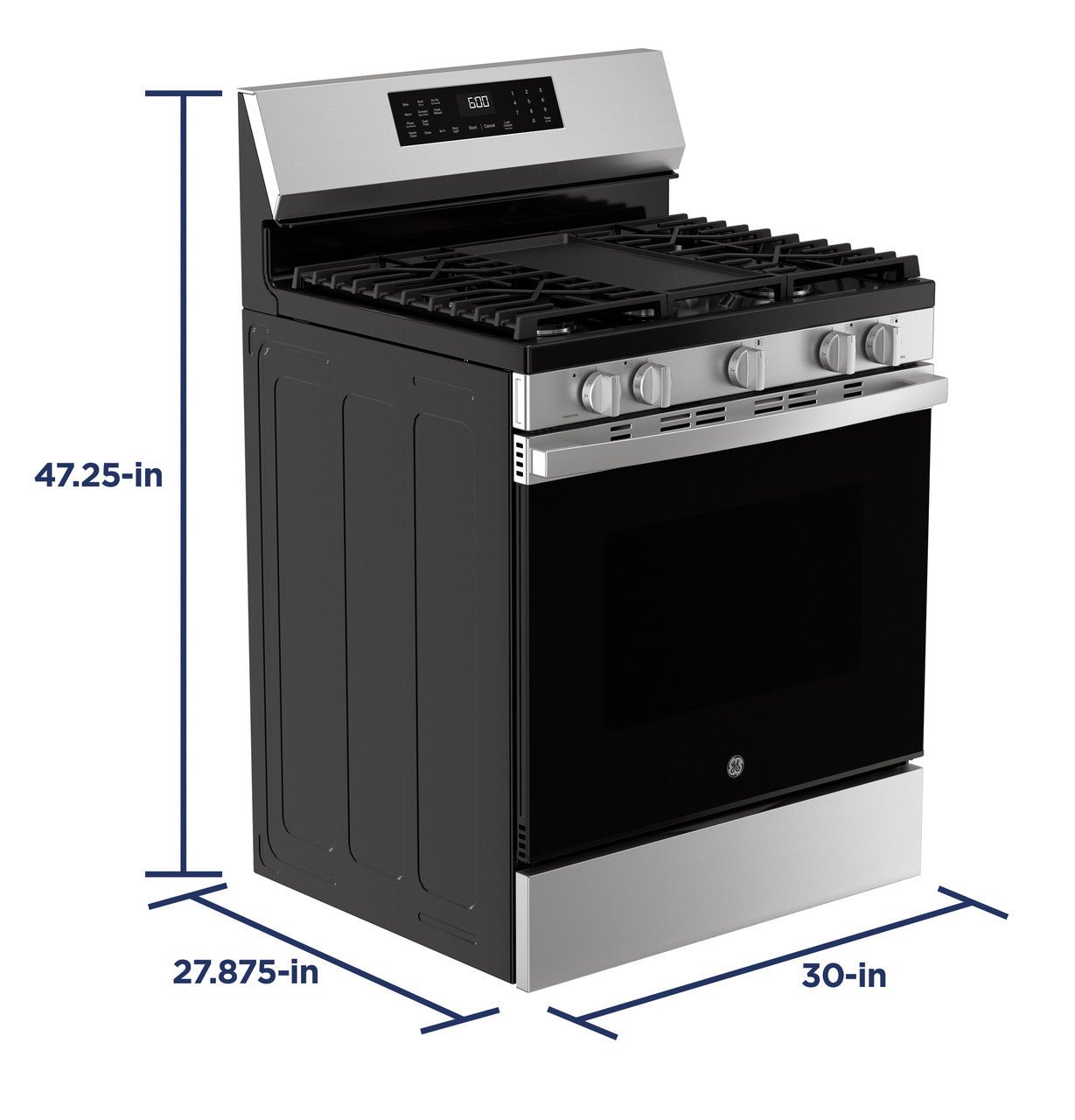 GE 30″ Gas Range, Stainless, Full Oven + Multi - Burners (GRF600AVSS) - Appliance Saver Store