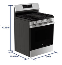 GE 30″ Gas Range, Stainless, Full Oven + Multi - Burners (GRF600AVSS) - Appliance Saver Store
