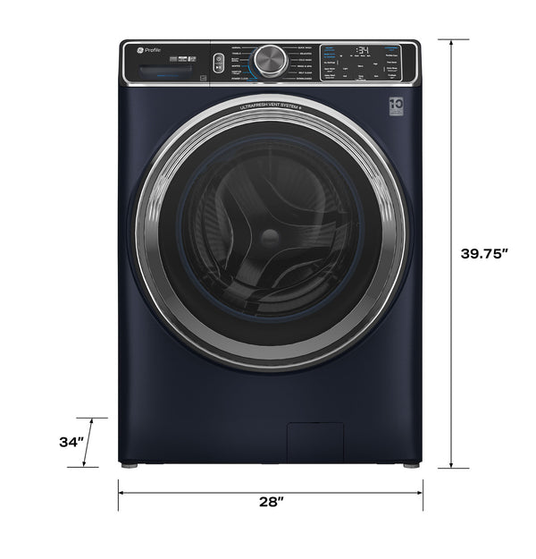 GE Profile 5.3 cu. ft. Front Load Washer, Sapphire Blue, UltraFresh Vent + SmartDispense (PFW870SPVRS) - Appliance Saver Store