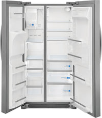 Frigidaire 25.6 cu ft Side - by - Side Refrigerator, Stainless, External Water/Ice Dispenser (GRSS2652AF) - Appliance Saver Store