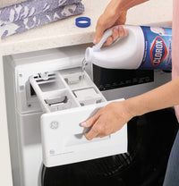 GE 2.4 cu. ft. Front Load Washer/Dryer Combo, White, Ventless Drying + LED Display (GFQ14ESSNWW)