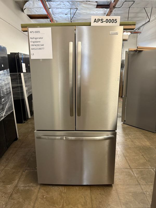 Frigidaire 28.8 cu ft French Door Refrigerator, Stainless, Full - Width Deli Drawer + LED Lighting (FRFN2813AF) - Appliance Saver Store