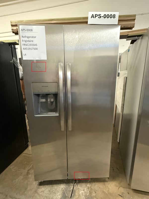 Frigidaire 22.3 cu ft Side-by-Side Refrigerator, Stainless, External Water/Ice Dispenser (FRSC2333AS)