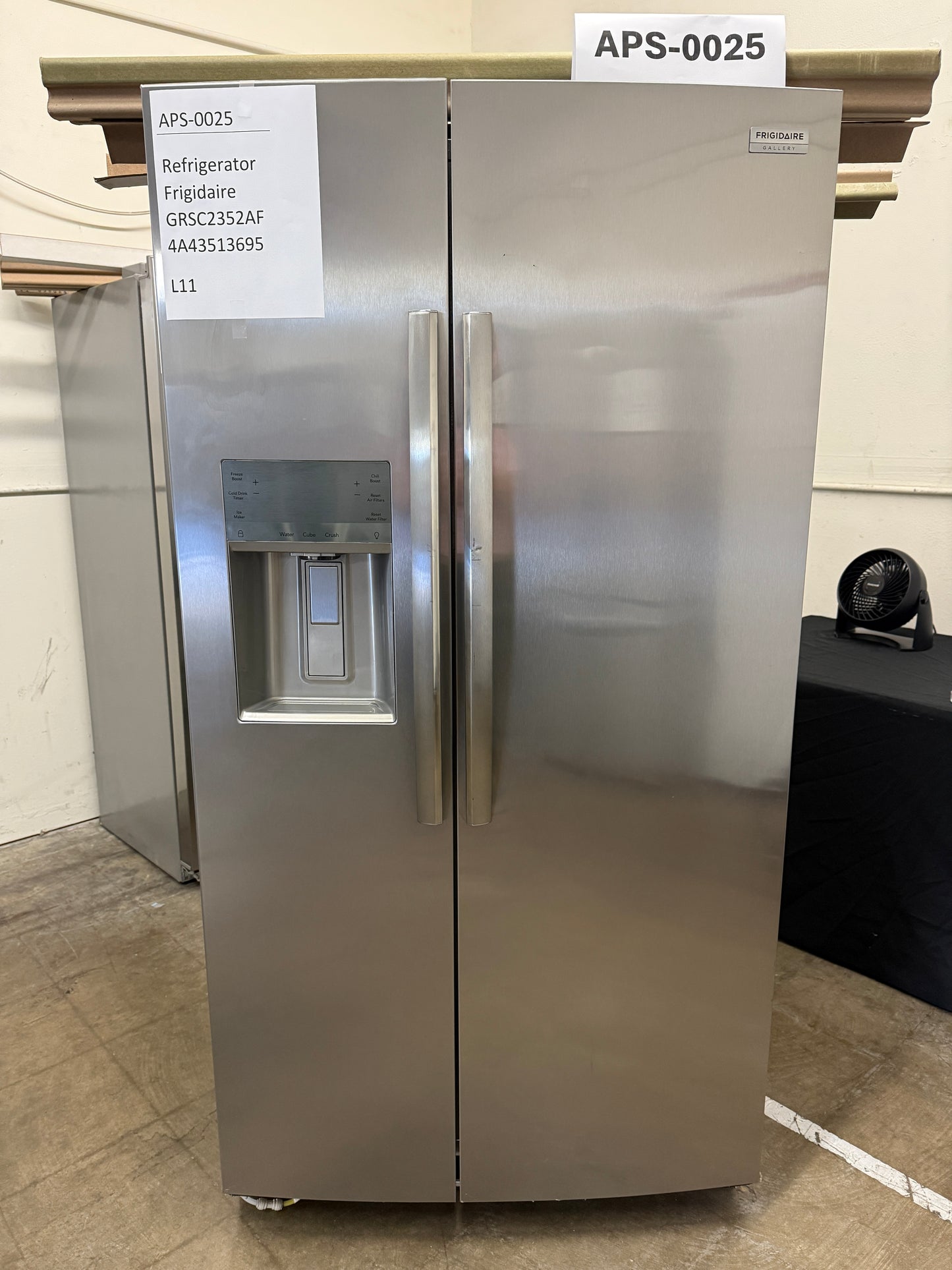 Frigidaire 22.3 cu ft Side - by - Side Refrigerator, Stainless, External Water/Ice Dispenser (GRSC2352AF) - Appliance Saver Store