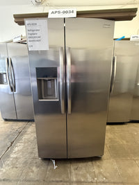 Frigidaire 25.6 cu ft Side - by - Side Refrigerator, Stainless, External Water/Ice Dispenser (GRSS2652AF) - Appliance Saver Store
