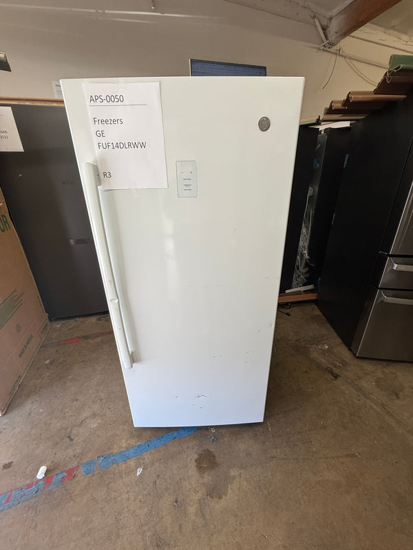 GE Upright Freezer, 14.1 cu. ft., Frost-Free, LED, Lock & Key (FUF14DLRWW)