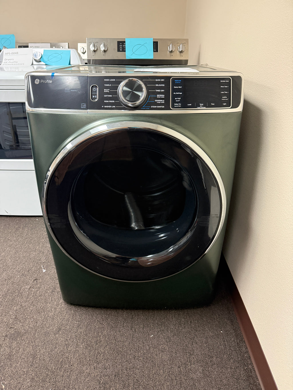 GE Profile 7.8 cu. ft. Electric Dryer, Stainless, Steam Refresh + WiFi (PFD95ESPWGN) FOR REPAIR OR PARTS
