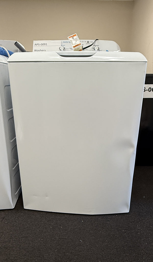 GE Washer + Dryer Set, White, 4.0 cu. ft. Top Load + 6.2 cu. ft. Dryer (GTW325ASWWW + GTX33EASKWW)