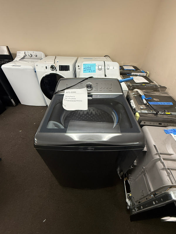 GE Profile 5.0 cu. ft. Top Load Washer, Diamond Gray, Smart Features + Deep Fill (PTW600BPRDG) - Appliance Saver Store