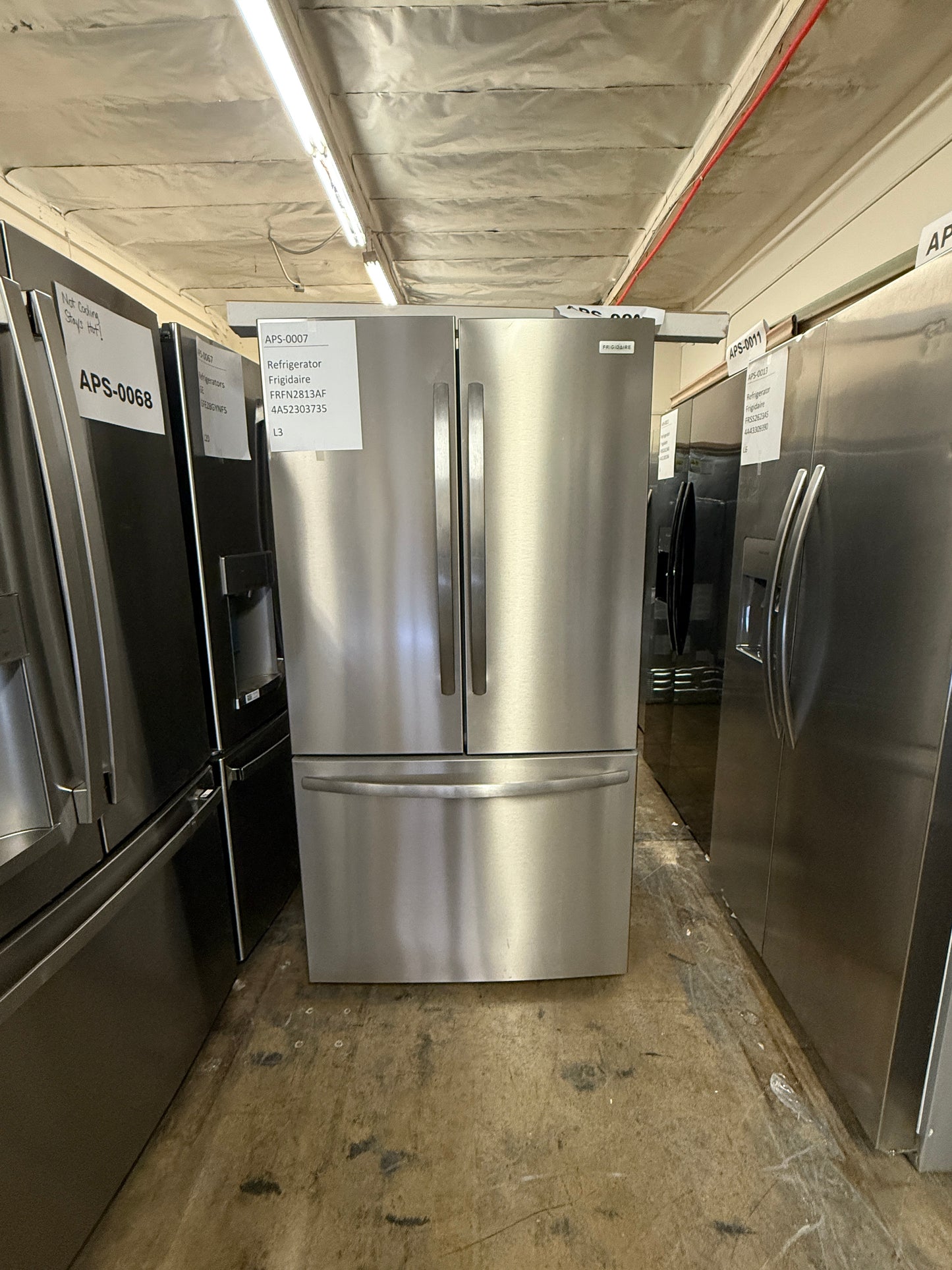 Frigidaire 28.8 cu ft French Door Refrigerator, Stainless, Full-Width Deli Drawer + LED Lighting (FRFN2813AF)