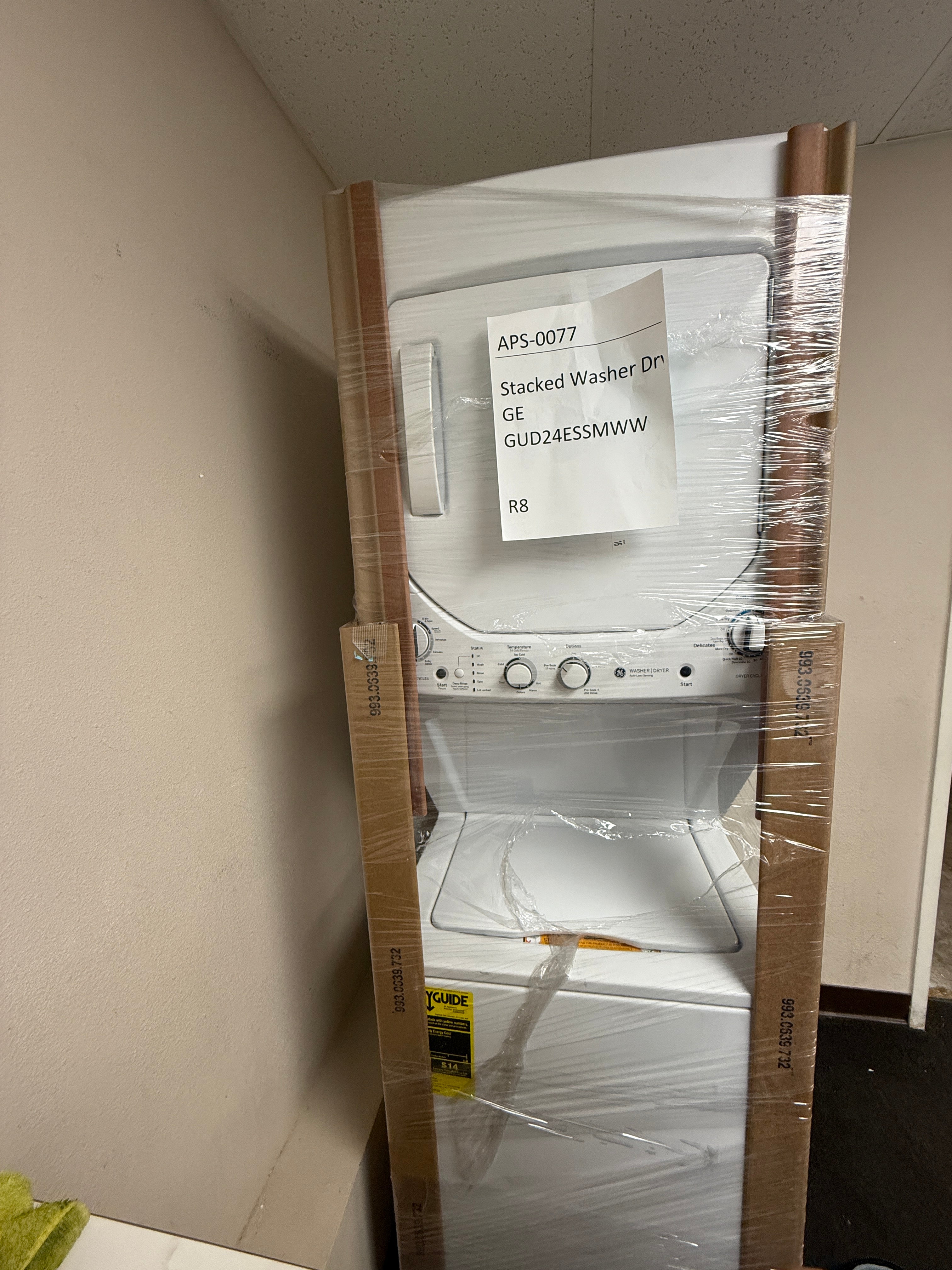 GE 24" Laundry Center, Electric, Stacked Washer & Dryer (GUD24ESSMWW)
