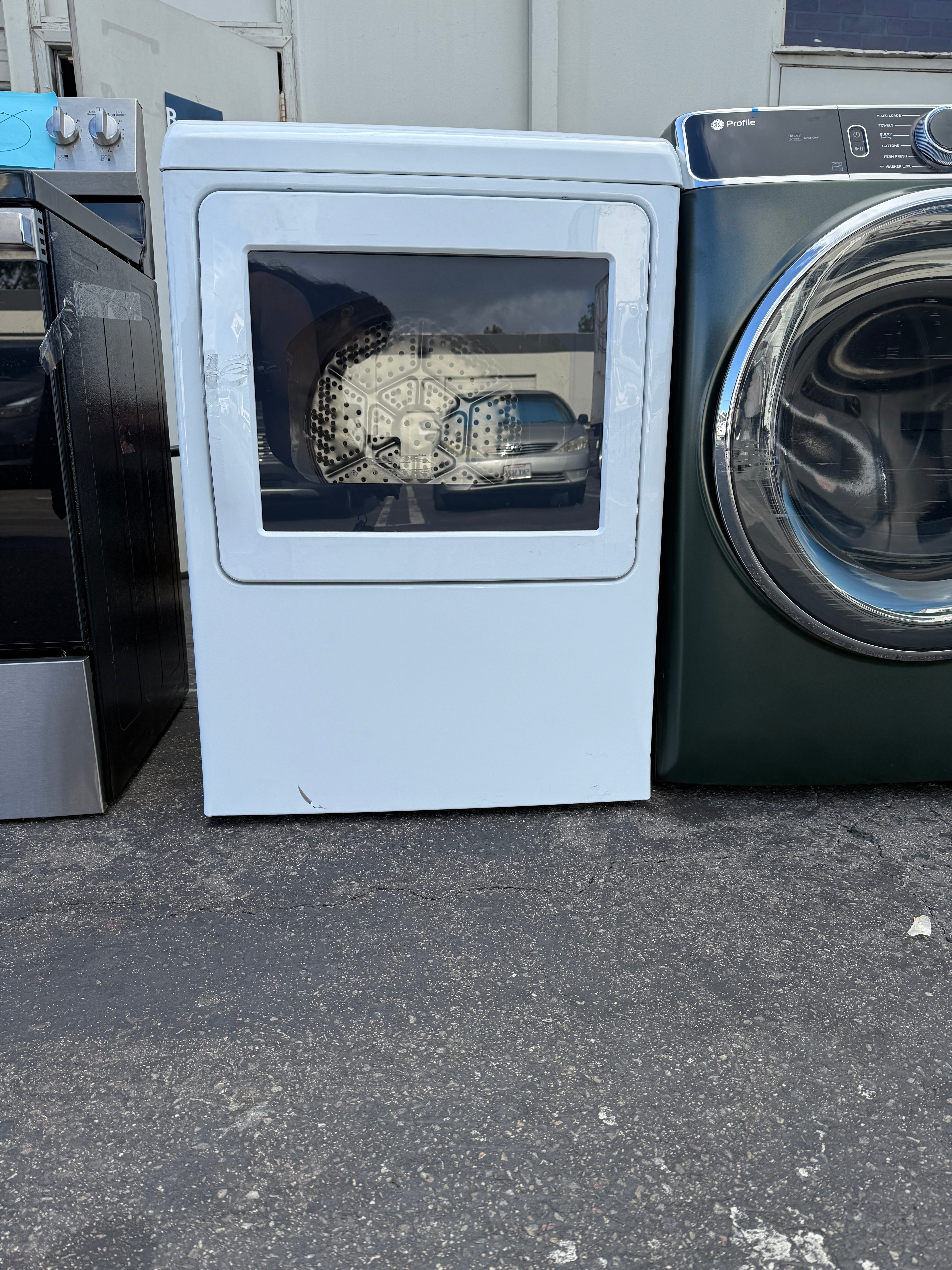 GE Profile 7.4 cu. ft. Electric Dryer, White, Sensor Dry, Quick Dry, Wrinkle Care (PTD60EBSRWS)